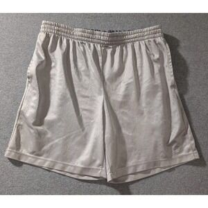 Vintage Starter Shorts Mens L Dazzle Satin Silver Athletic Basketball 90s Y2K